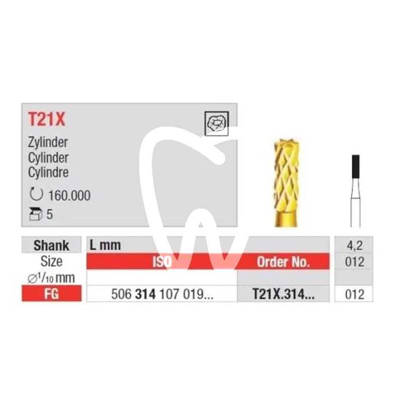 Hm fraise t21x/010 fg x5pcs fraises edenta