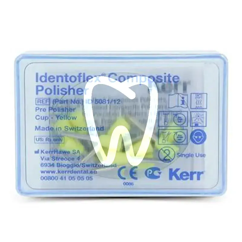 Identoflex composite polishers jaune 507 w 12pcs matériel de polissage kerrhawe