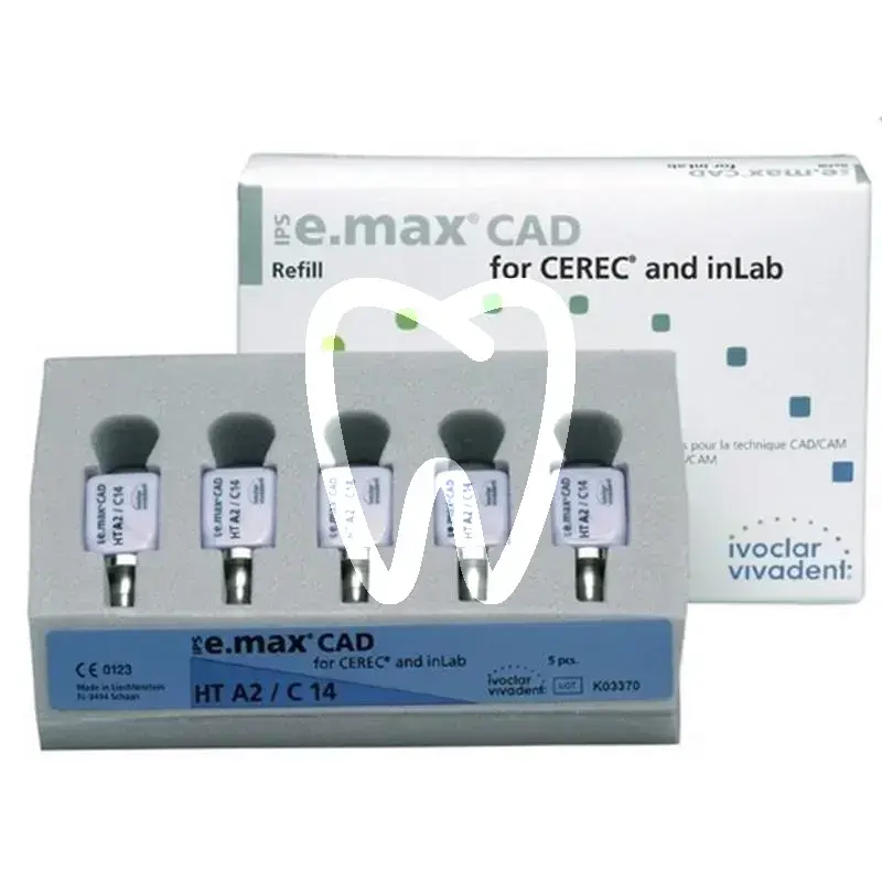 Ips e.max cad cer/inlab ht a2 c14 5pcs cfao ivoclar