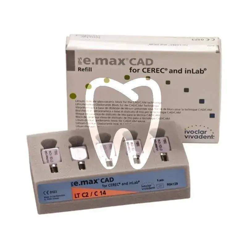 Ips e.max cad cer/inlab lt c2 c14, 5pcs cfao ivoclar