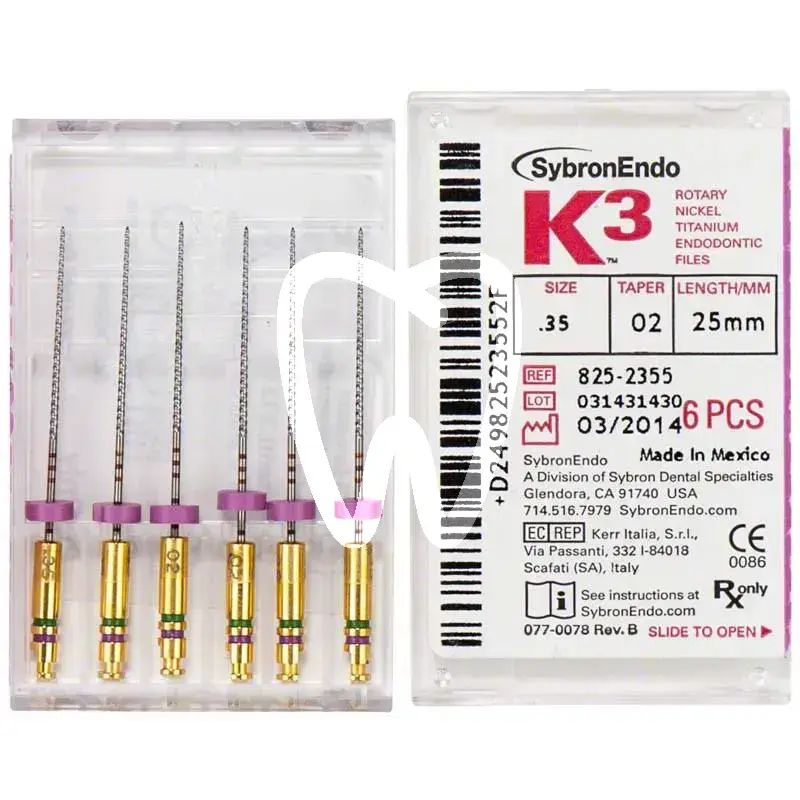 K3 niti-files .02 gr.30 25mm 6st endodontie sybron endo