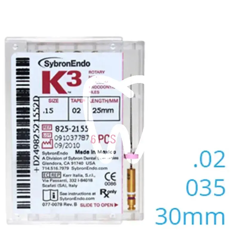 K3 niti-files .02 gr.35 30mm 6st endodontie sybron endo