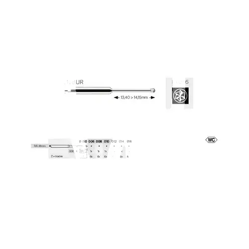 Long neck hm-bohrer e0205 sort. 6st endodontie dentsply sirona