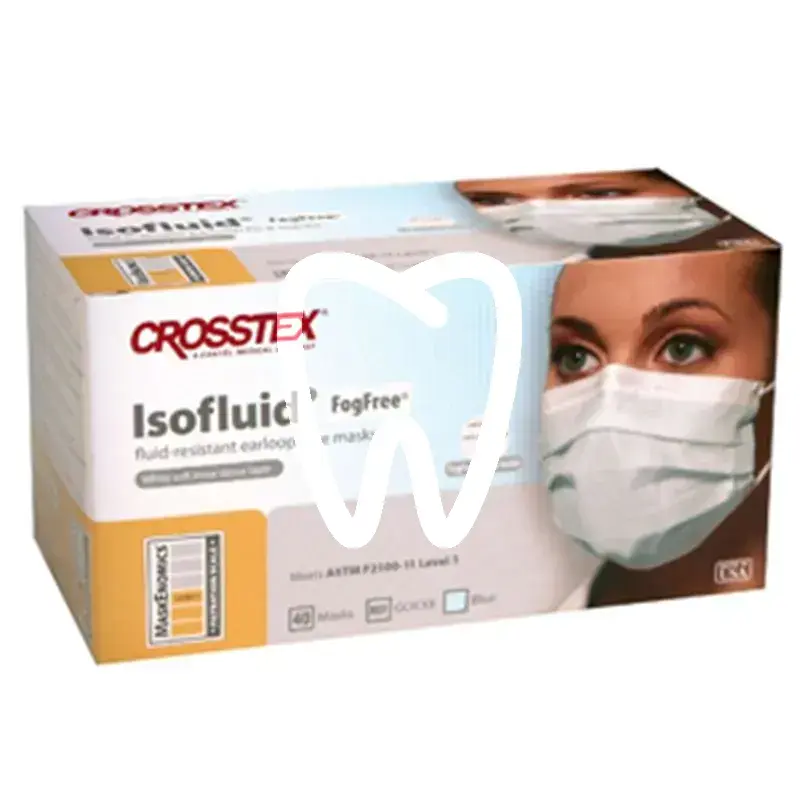 Masque anti-buée bleu élastique x 40 pcs usage unique crosstex