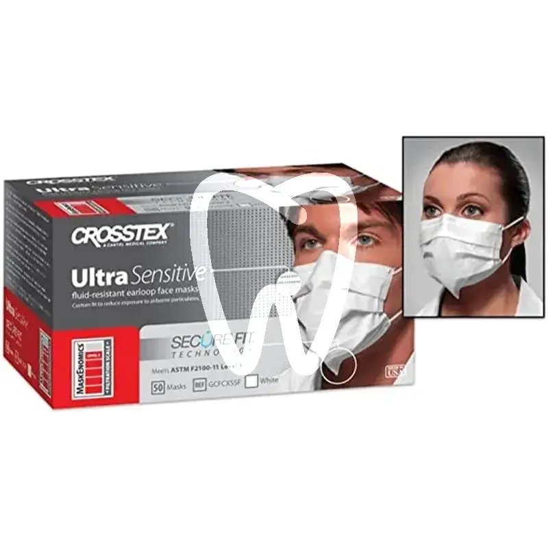 Mundmaske weiss elastisch sensitive x50st einwegartikel crosstex