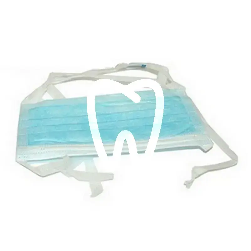 Masque bleu à lanieres type iir x50pcs usage unique akzenta