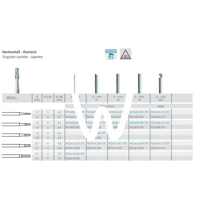 Medical nc0618.002  x5st. - nc0618.002 fraises komet