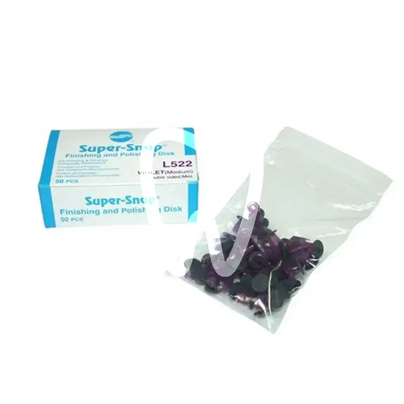 Mini disques super-snap 2 faces grain moyen violets matériel de polissage shofu