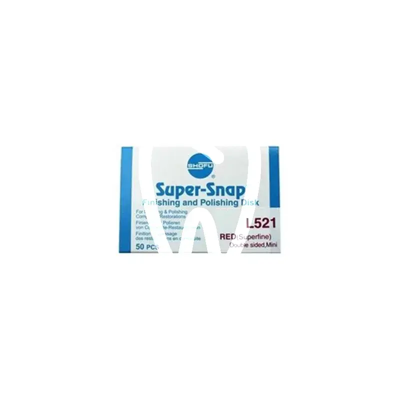 Mini disques super-snap 2 faces grain super fin rouges matériel de polissage shofu