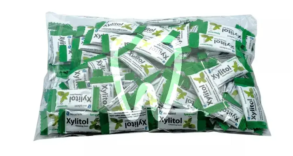 Miradent xylitol gum spearmint 100x2st prévention hager&werken
