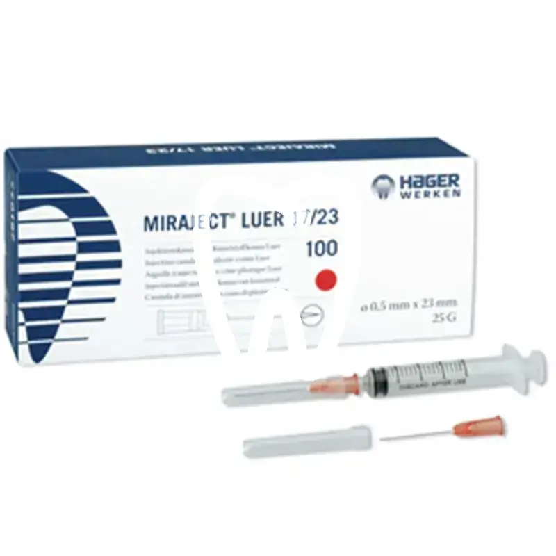 Miraject aiguilles 17x23 luer, 100pcs anesthésie hager&werken