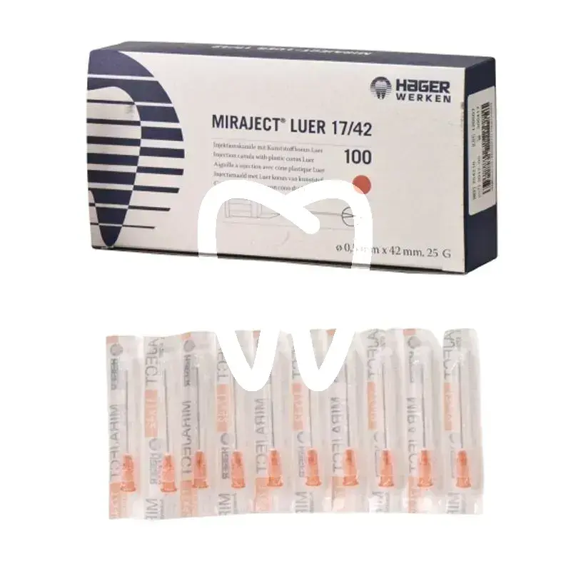 Miraject aiguilles 17x42 luer, 100pcs anesthésie hager&werken