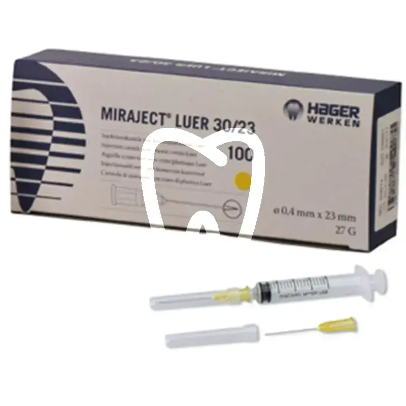 Miraject aiguilles 30x23 luer, 100pcs anesthésie hager&werken