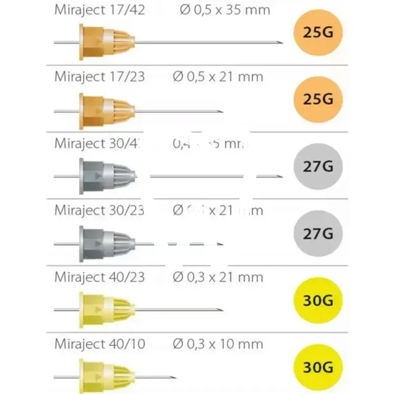 Miraject g27 0,4 x 21mm, 100pcs anesthésie hager&werken