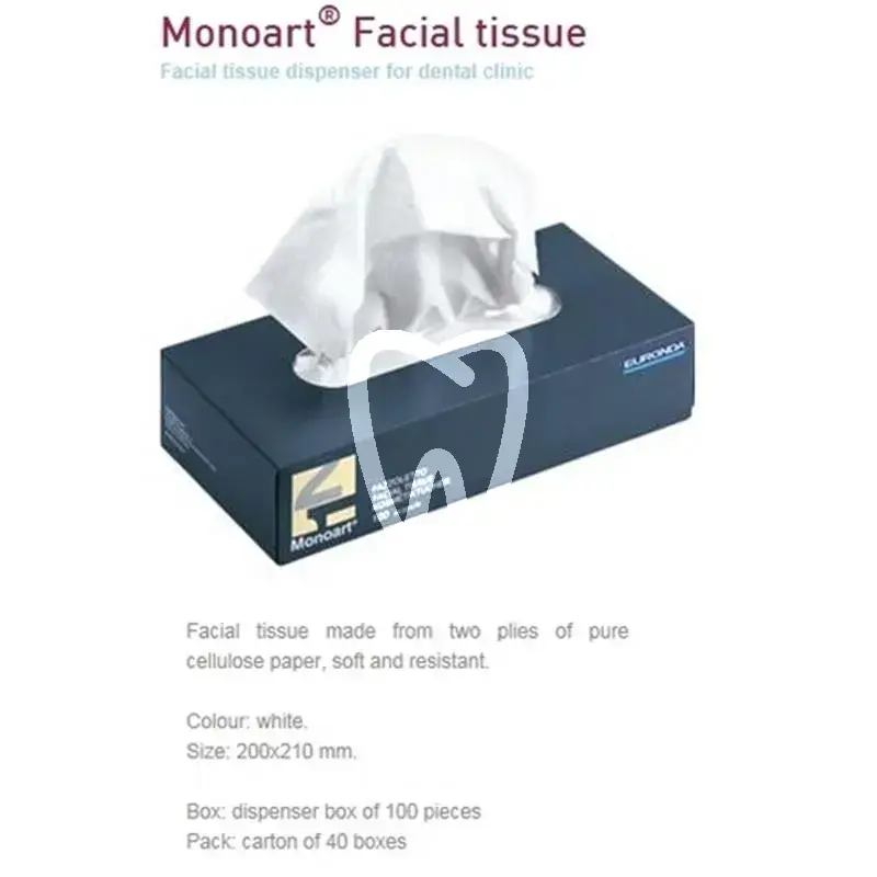 Monoart ft100 – mouchoirs en papier blanc, 2 plis, 20 x 21 cm, 100 pcs usage unique euronda