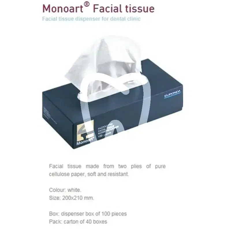 Monoart mouchoir/serviette blanc 20x20cm 100pcs usage unique euronda