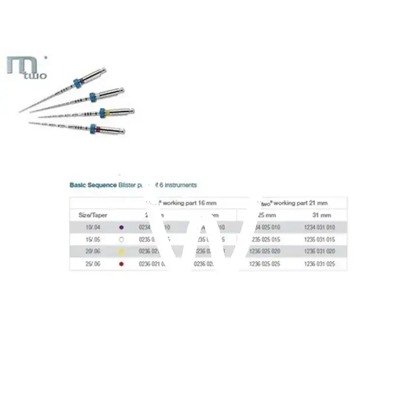Mtwo niti-feile 15/.05 25/16mm 6st endodontie vdw gmbh