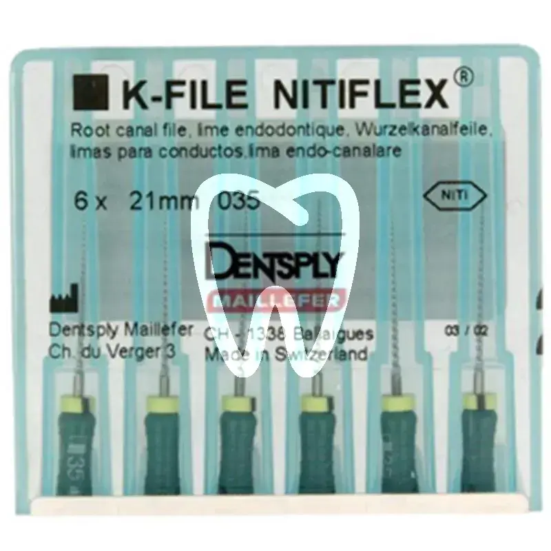 Nitiflex file 12n 035 21mm 6st endodontie dentsply sirona