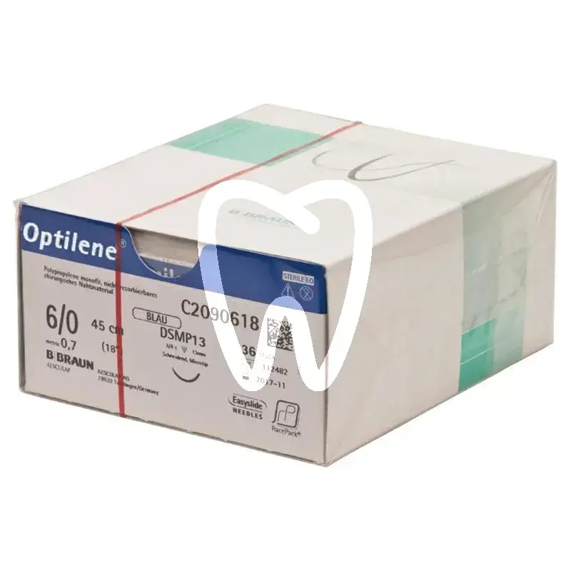 Optilene bleu 6/0 dsmp13 45cm 36pcs chirurgie b.braun medical