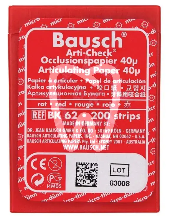 Papier occlusion rouge bk 62 articulation bausch