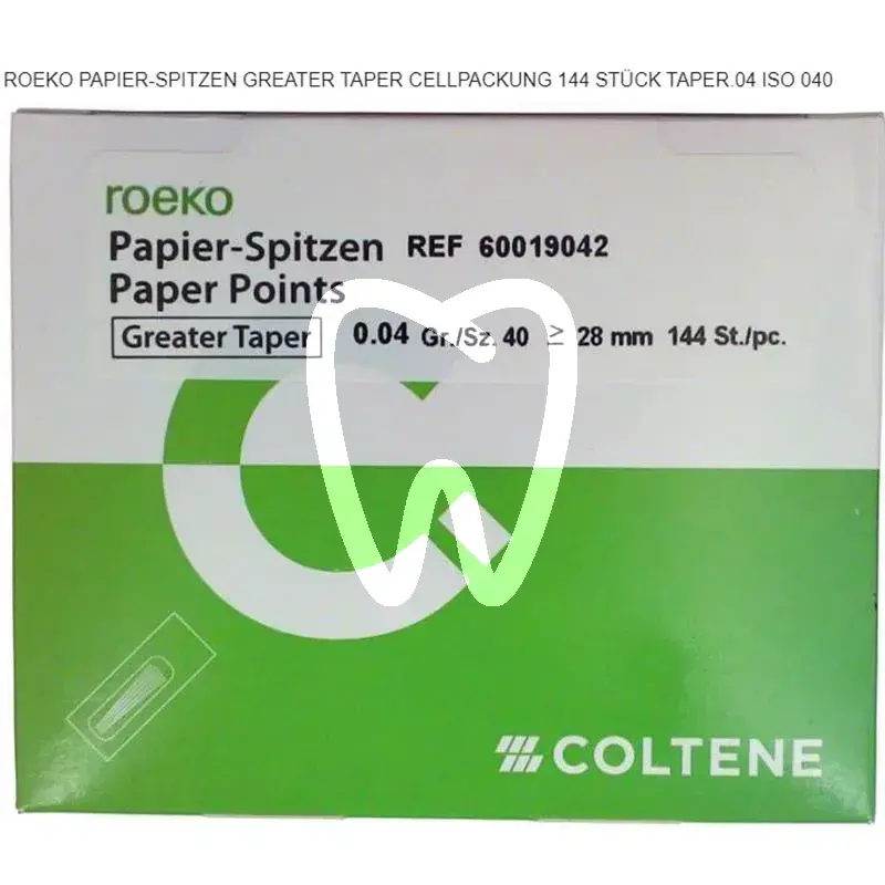 Papierspitzen greater tp. cp 0.04 #40 pa endodontie roeko