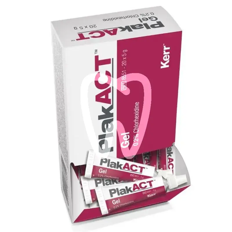 Plakact gel tube 0,20% chx, 20x5g prévention kerrhawe