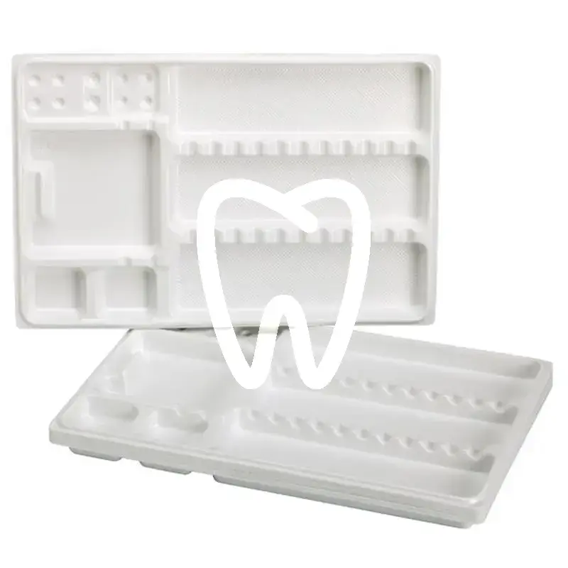 Plateaux blancs usage unique 28,5 x 18,5 cm, 400 pcs usage unique bestdent