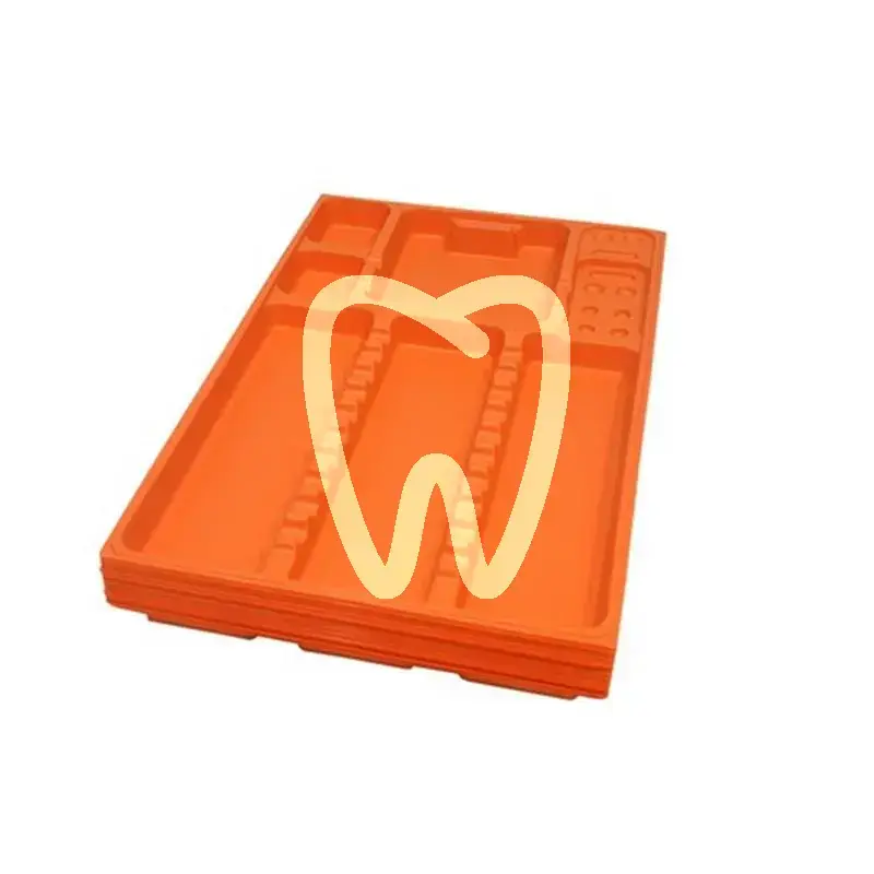 Plateaux usage unique orange 18x28cm, 400pcs usage unique larident