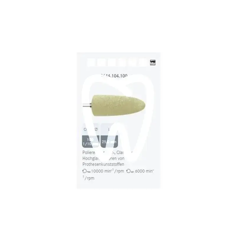 Polijstrubber geel hp 9644 x10st. - 9644.104.100 matériel de polissage komet