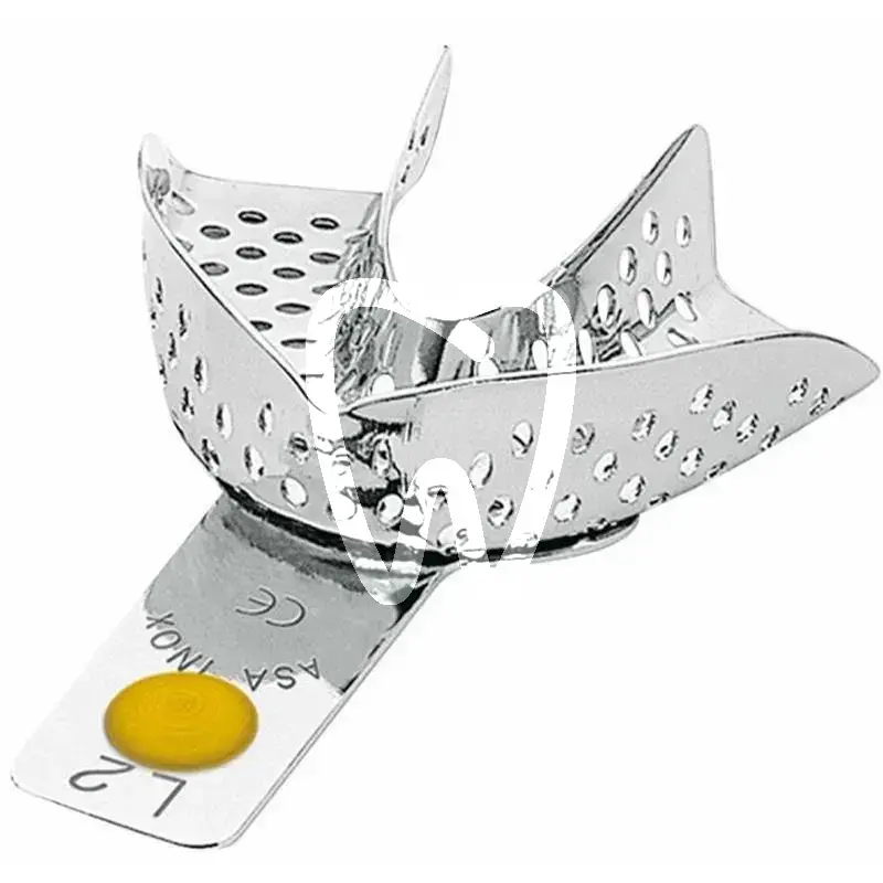 Porte empreinte perforée sans rebord inférieur l2 matériaux d'empreinte asa dental