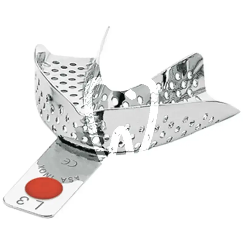 Porte empreinte perforée sans rebord inferieur l3 matériaux d'empreinte asa dental