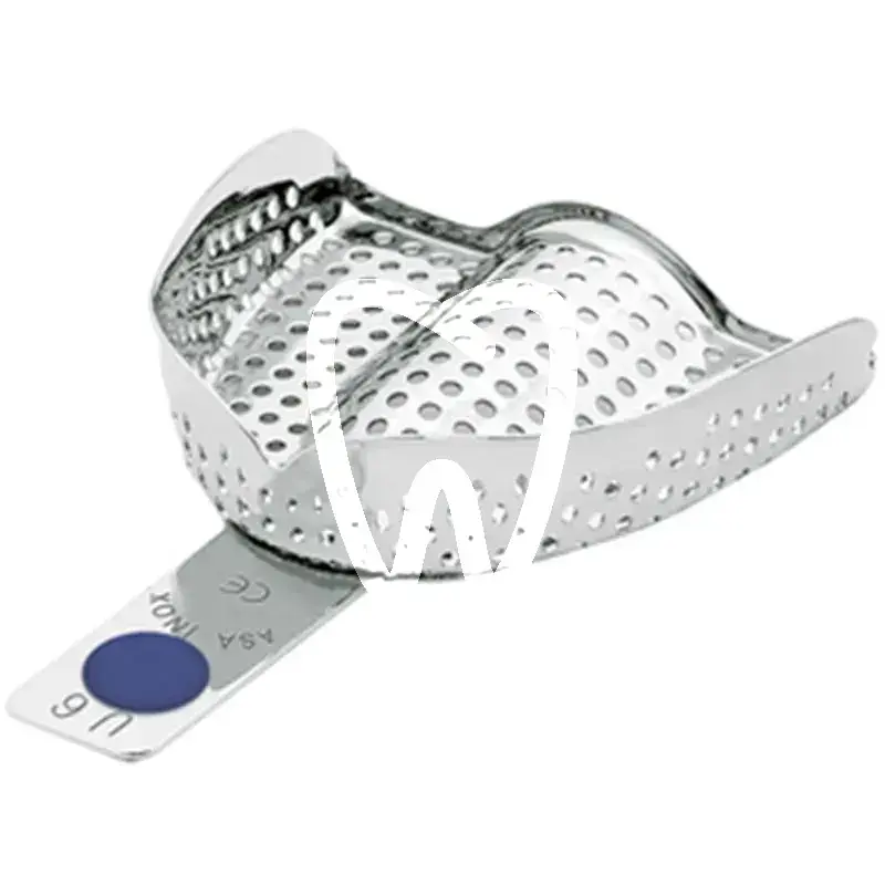 Porte empreinte perforée sans rebord superieur u6 matériaux d'empreinte asa dental