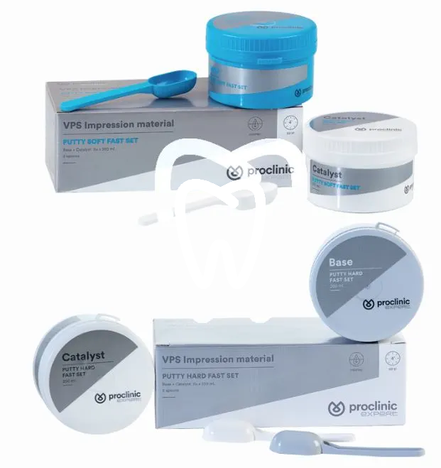 Proclinic silicone putty soft – matériau d'empreinte dentaire, prise rapide ou normale, 2 × 250 ml matériaux d'empreinte proclinic expert