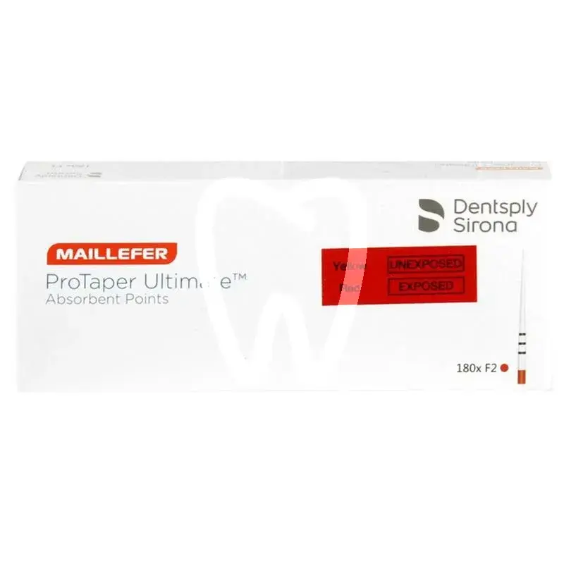 Protaper ultimate pointes papier f2, 180pcs endodontie dentsply sirona