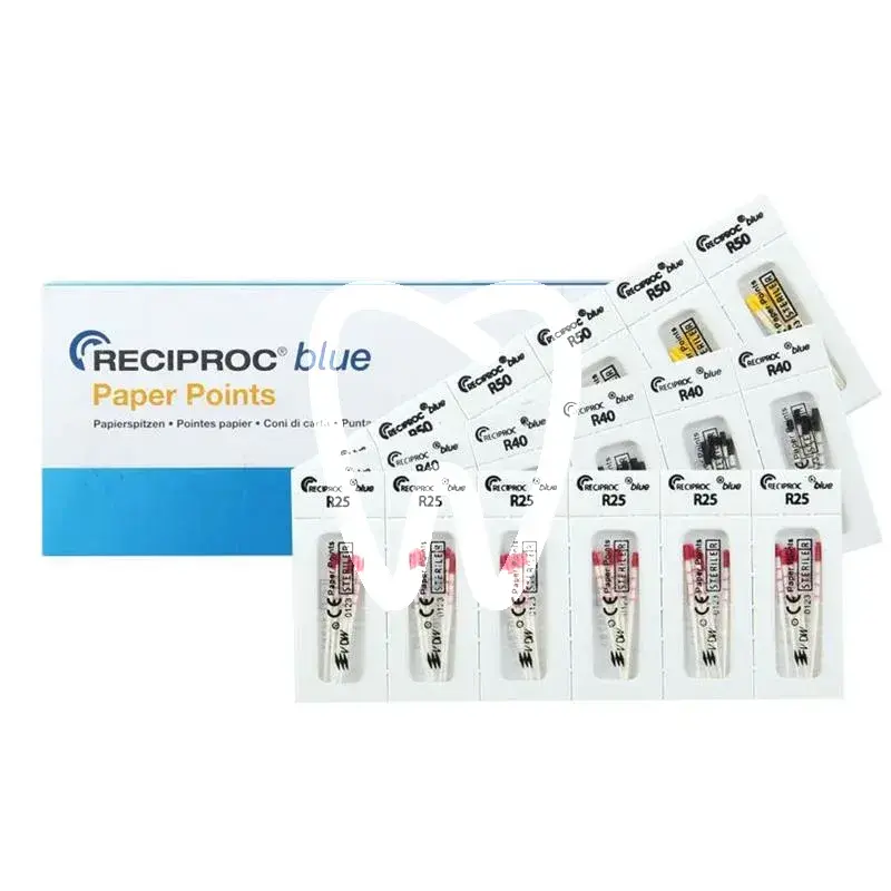 Reciproc blue pointe papier assort r25-r40-r50 endodontie vdw gmbh