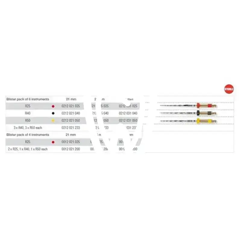 Reciproc – limes endodontiques en niti à mouvement réciproque, 25 mm, r25 / r40 / r50 et assortiment, 6pcs endodontie vdw gmbh