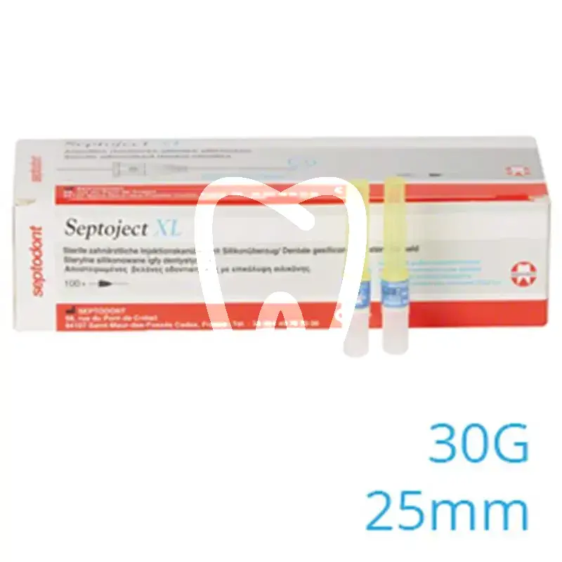 Septoject xl g30 0,3x25 courte, 100pcs anesthésie septodont