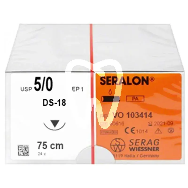 Seralon bleu ep1,0 ds-18 5/0 24pcs chirurgie serag wiessner