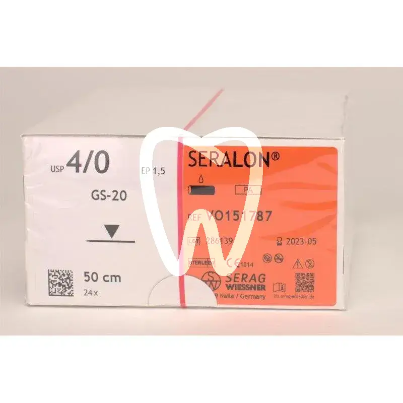Seralon bleu gs-20 4/0-ep1,5 50cm 24pcs chirurgie serag wiessner