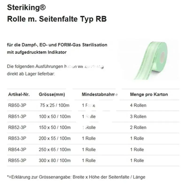 Steriking rouleau stérilisation 200x55+soufflet 100m usage unique steriking