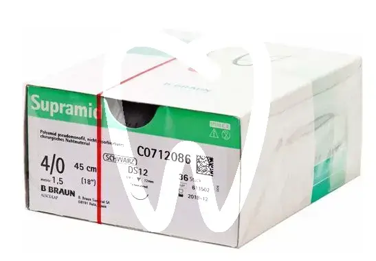 Supramid noir ds12 4/0 45cm, 36pcs chirurgie serag wiessner