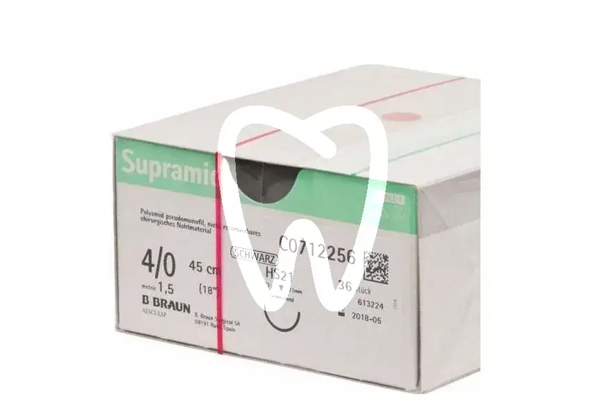 Supramid noir hs21 4/0 45cm 36pcs chirurgie b.braun medical