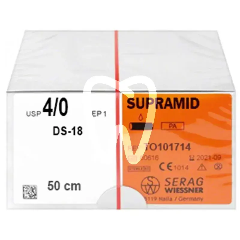 Supramid schwarz 5/0 ds-18   24pcs chirurgie serag wiessner