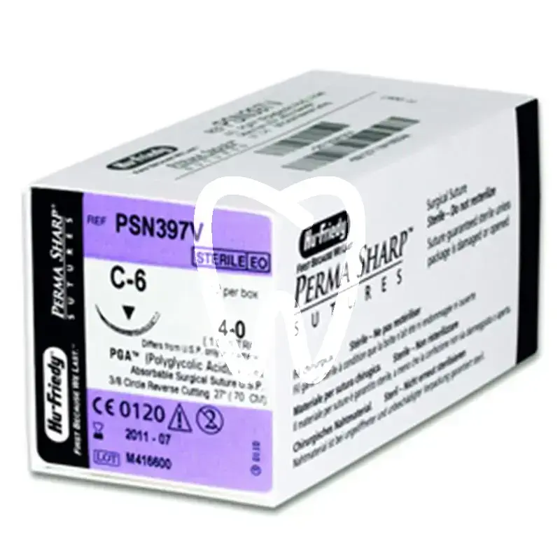Suture pga 4/0 aiguille c-6 inverse 3/8c de 17 mm, 70cm chirurgie hu friedy