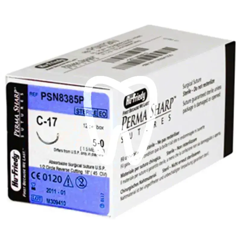 Suture polypropylene 5-0 aiguille c-17 inverse 3/8c de 12mm, 45cm chirurgie hu friedy