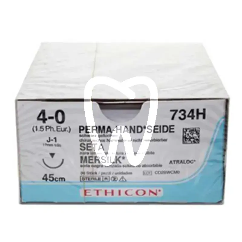Suture silk 734h 4-0 j-1 1/2c - 17mm, 45cm. chirurgie ethicon
