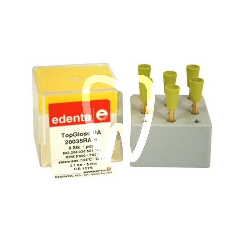 Topgloss cupule 20035-ra x6 pcs matériel de polissage edenta