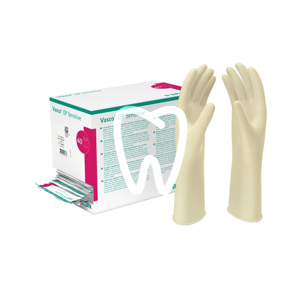 Vasco® op sensitive – gants en latex naturel stériles sans poudre, 40 paires usage unique b.braun medical