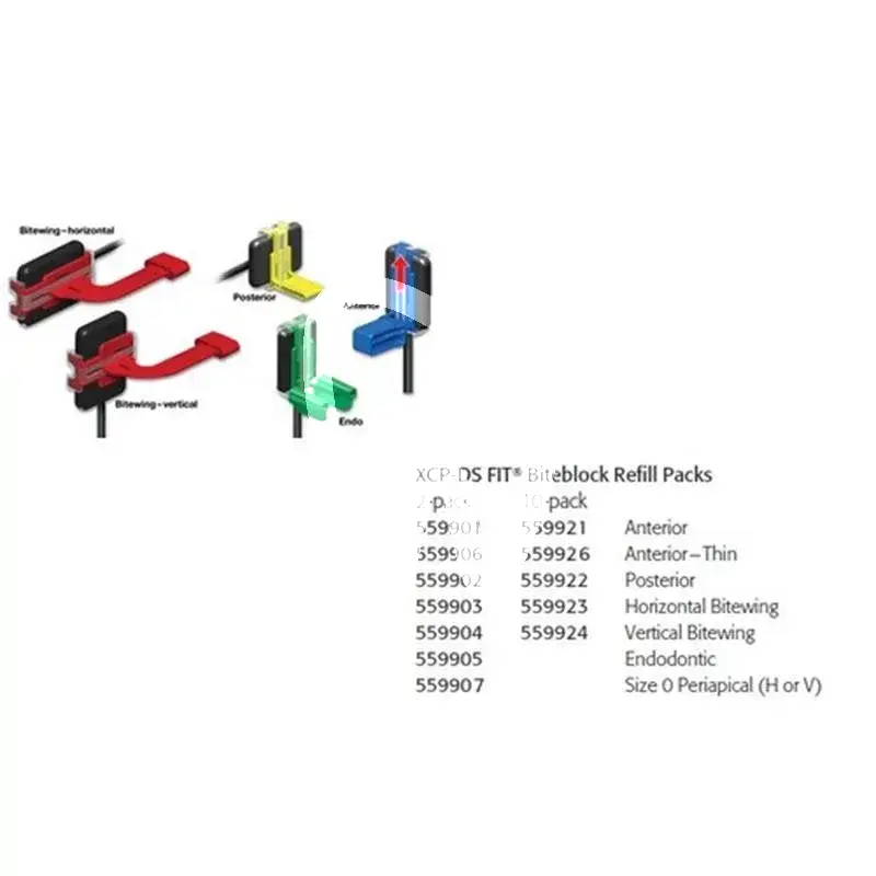 Xcp-ds fit vertical bw/rouge radiographie dentsply rinn